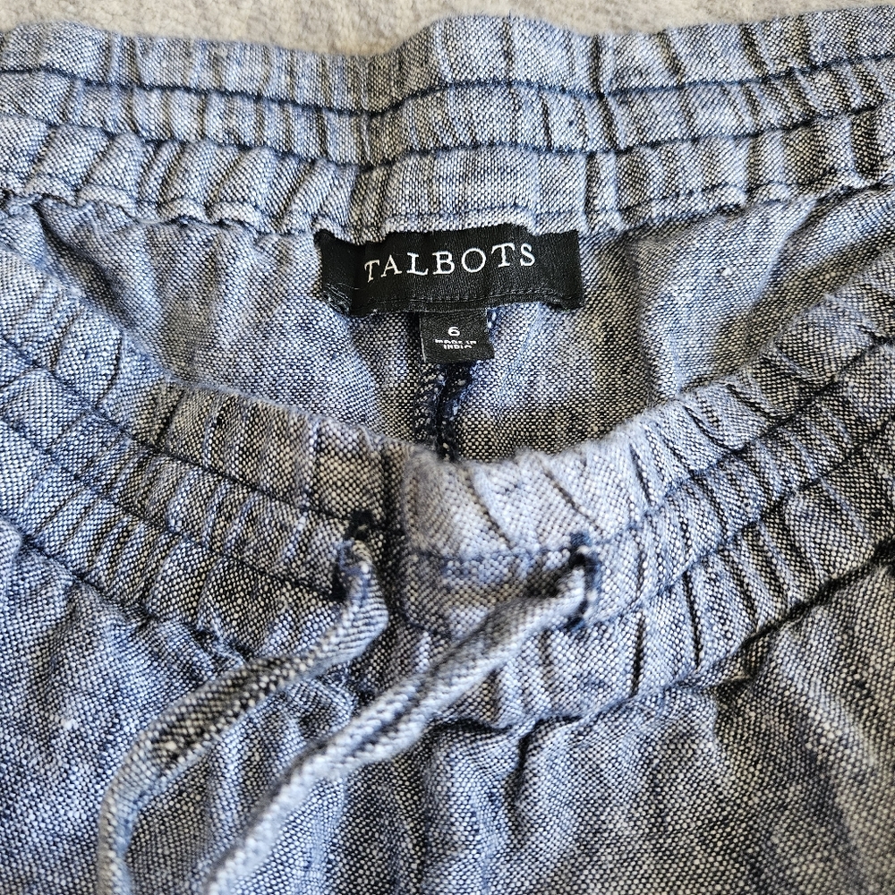 Talbots 100% Linen Pullon Drawstring Stretch Wome… - image 4